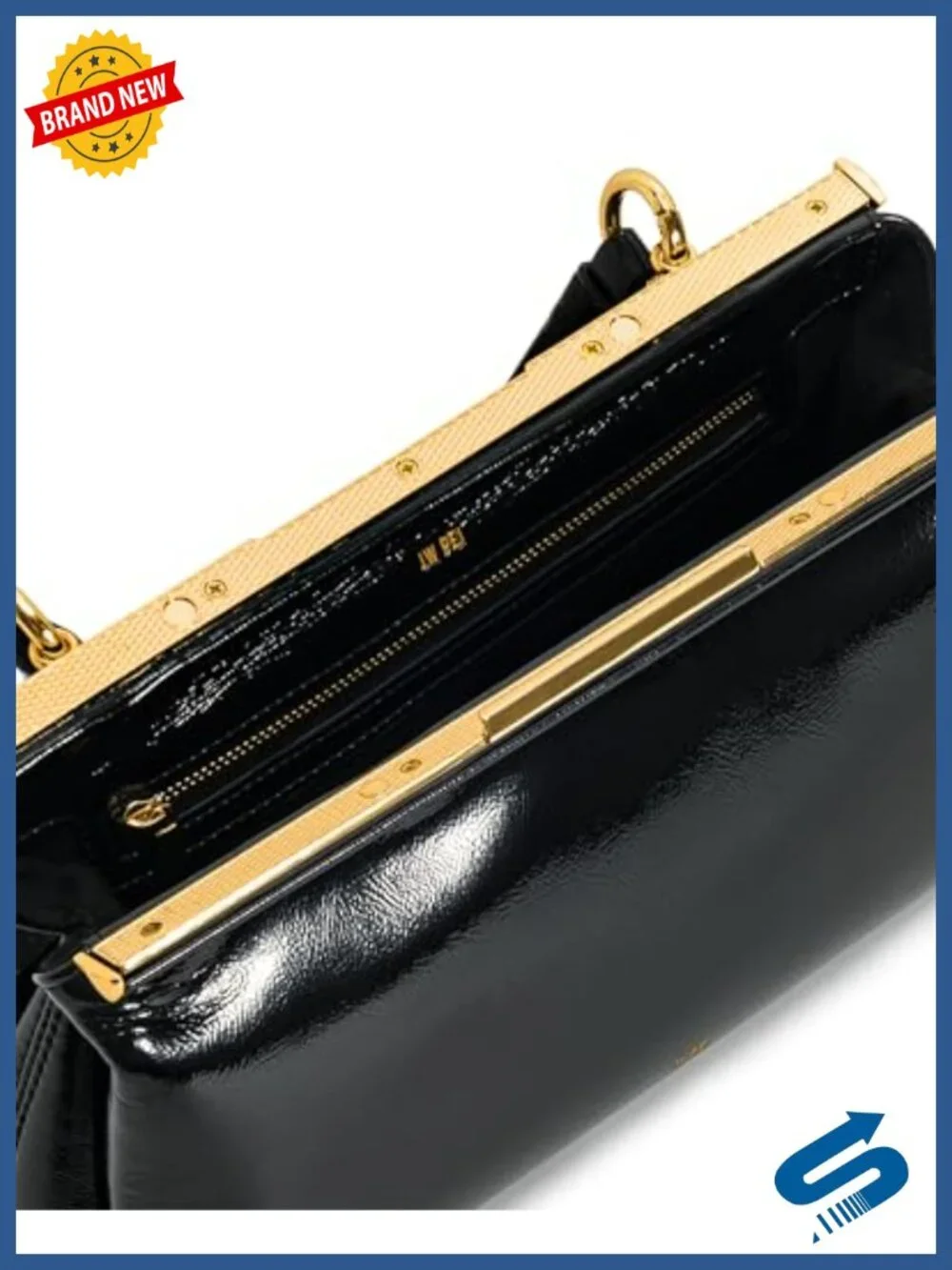 Vegan Leather Top Handle Satchel Bag Handbag Gold Hardware Shoulder Strap